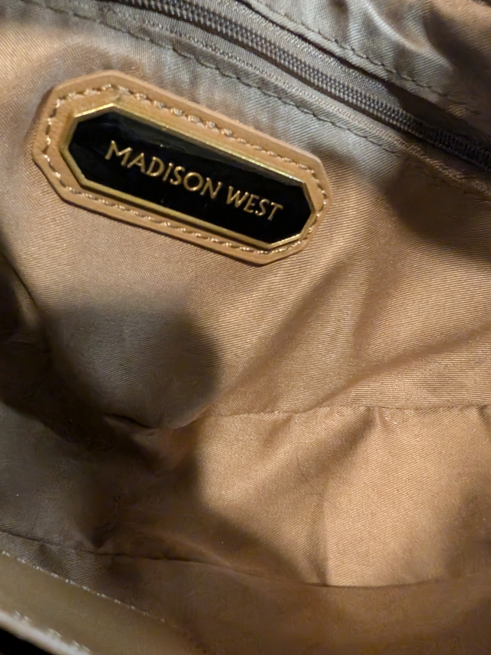 Madison West Taupe Crescent Leather Shoulder Bag - Women - Picture 7 of 7